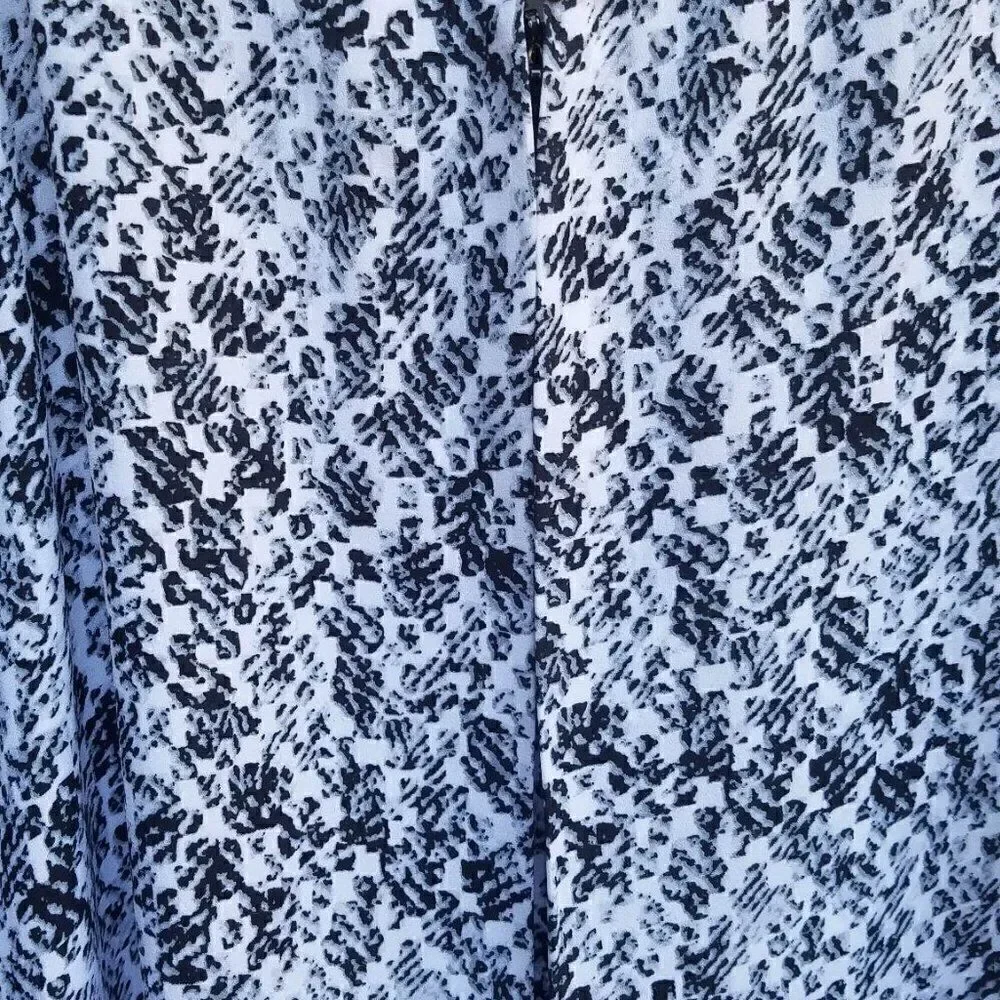 Zac & Rachel Black White Print Sleeveless Top Size Large